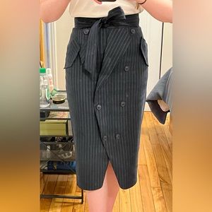 Pinstripe pencil skirt